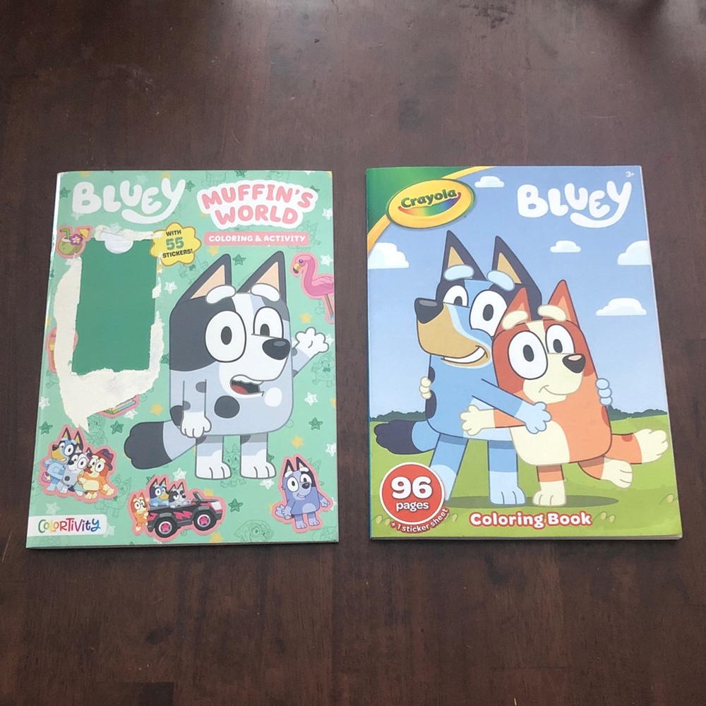 🎃 Bluey & Muffin Coloring & Activities Books Set